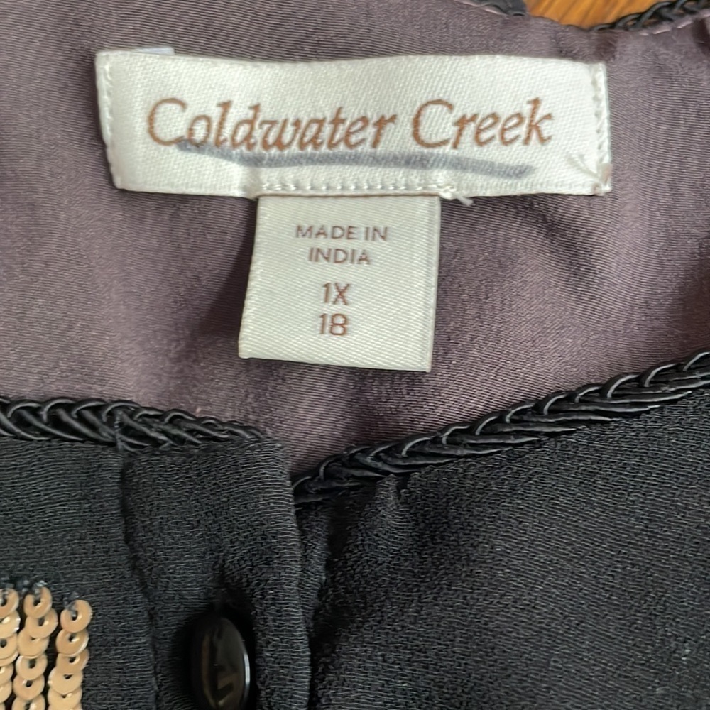 🆕 Coldwater Creek Black Shimmer Top 1X - Picture 6 of 7